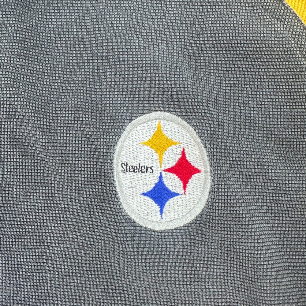 Pittsburgh Steelers Reebok Polo Shirt Mens XL Black Gold NFL PlayDry R112A - Picture 11 of 11
